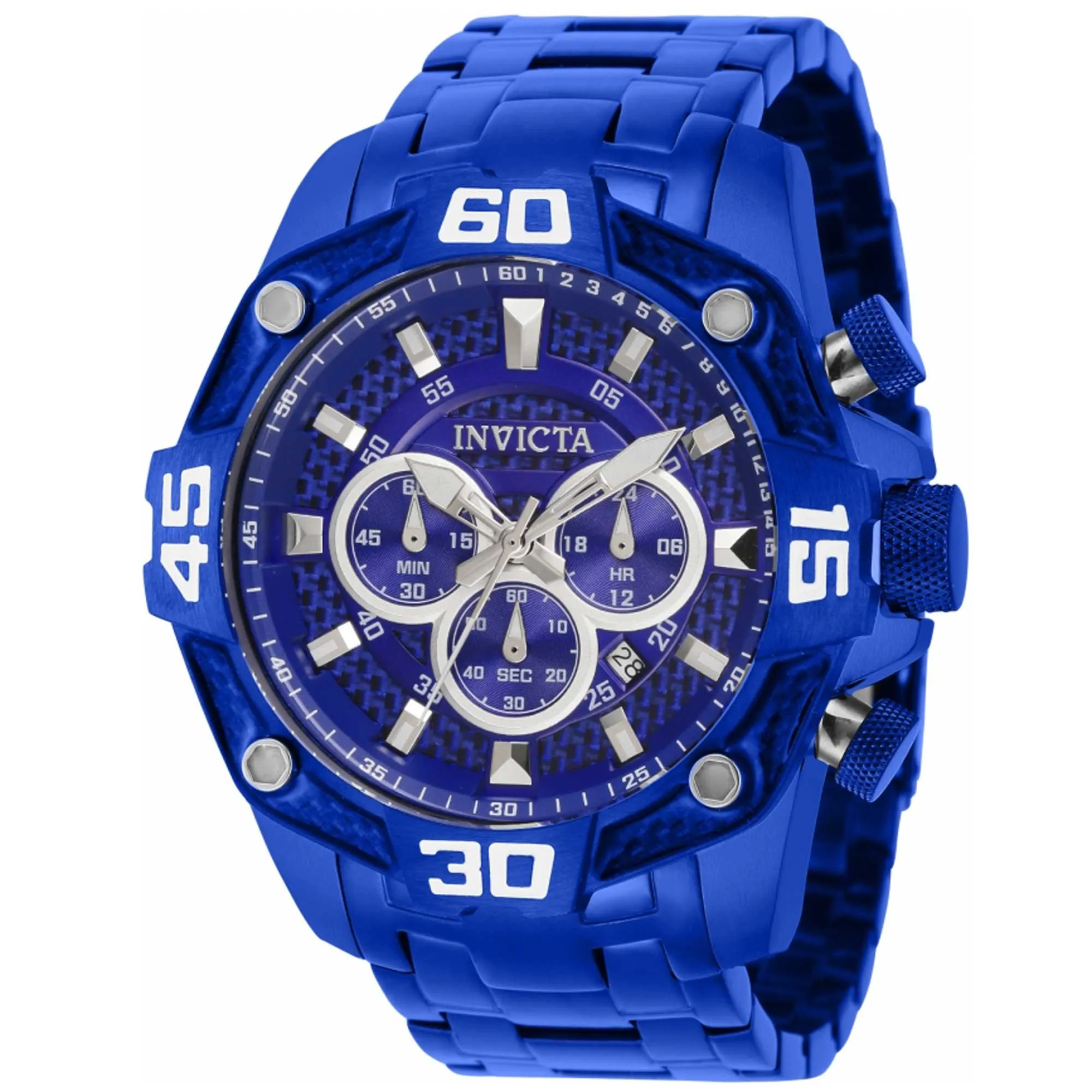 Invicta Men's Chronograph Watch - Pro Diver Blue and Silver Tone Dial Bracelet | 40255