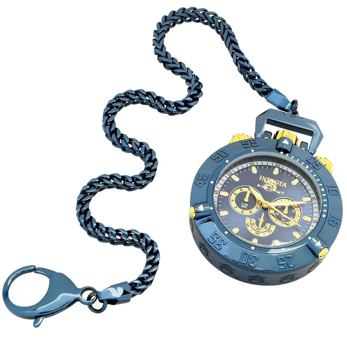 Invicta Men's Quartz Pocket Watch - Subaqua Noma III Chronograph Blue Chain | 34692