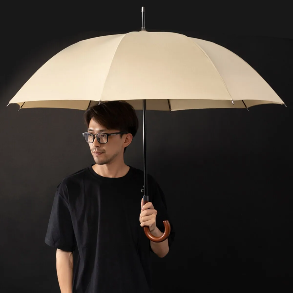 Japanese Long Umbrella 8K Windproof Wooden Handle Large Men Umbrellas Rain Classic Business Paraguas