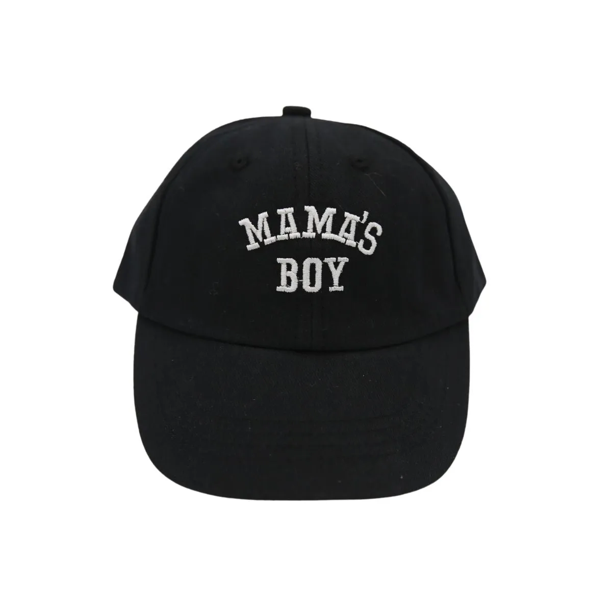 Kids Embroidered Baseball Cap - Mama's Boy - Black