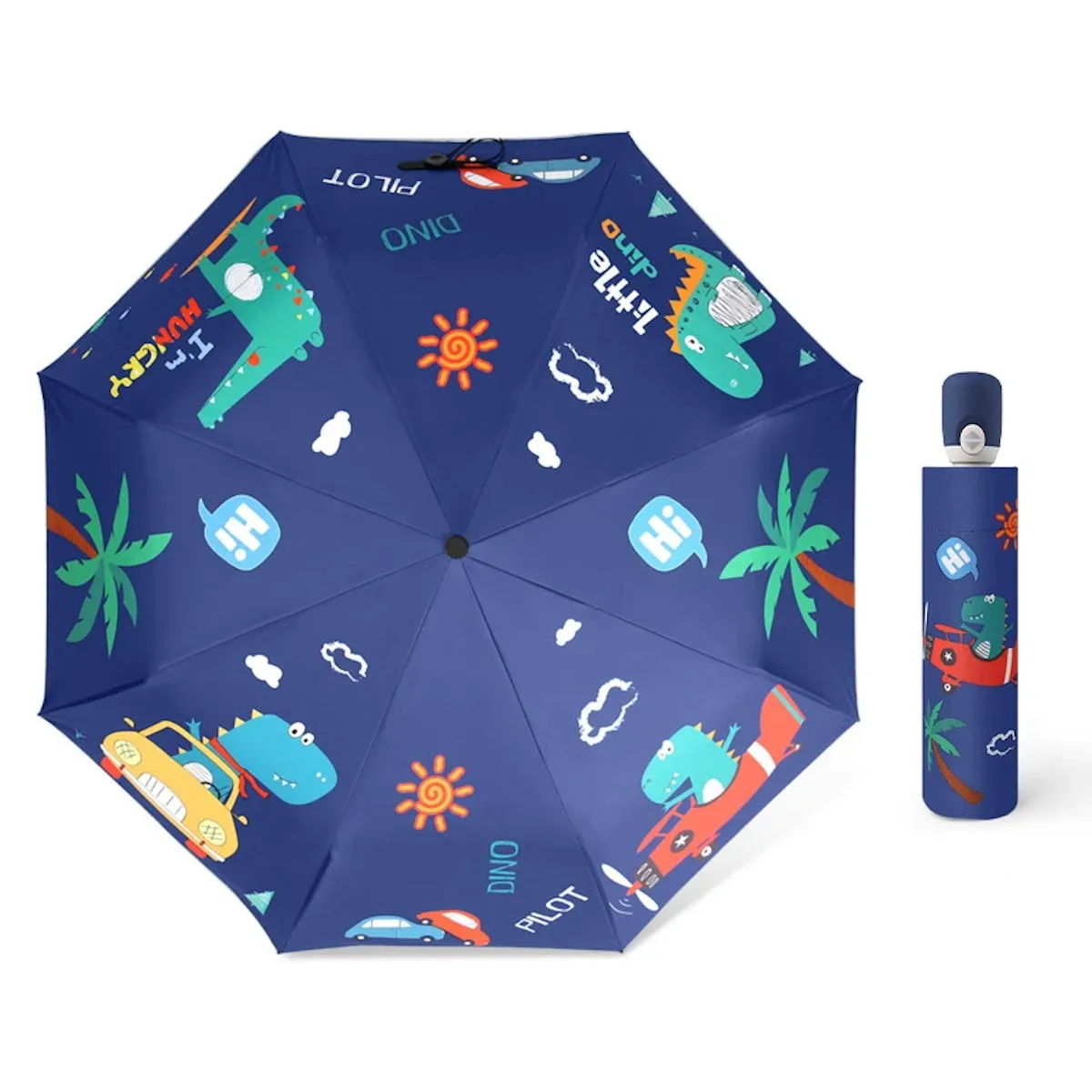 Kids Umbrella Cartoon Animal Automatic Umbrellas Windproof Folding Umbrellas For Child