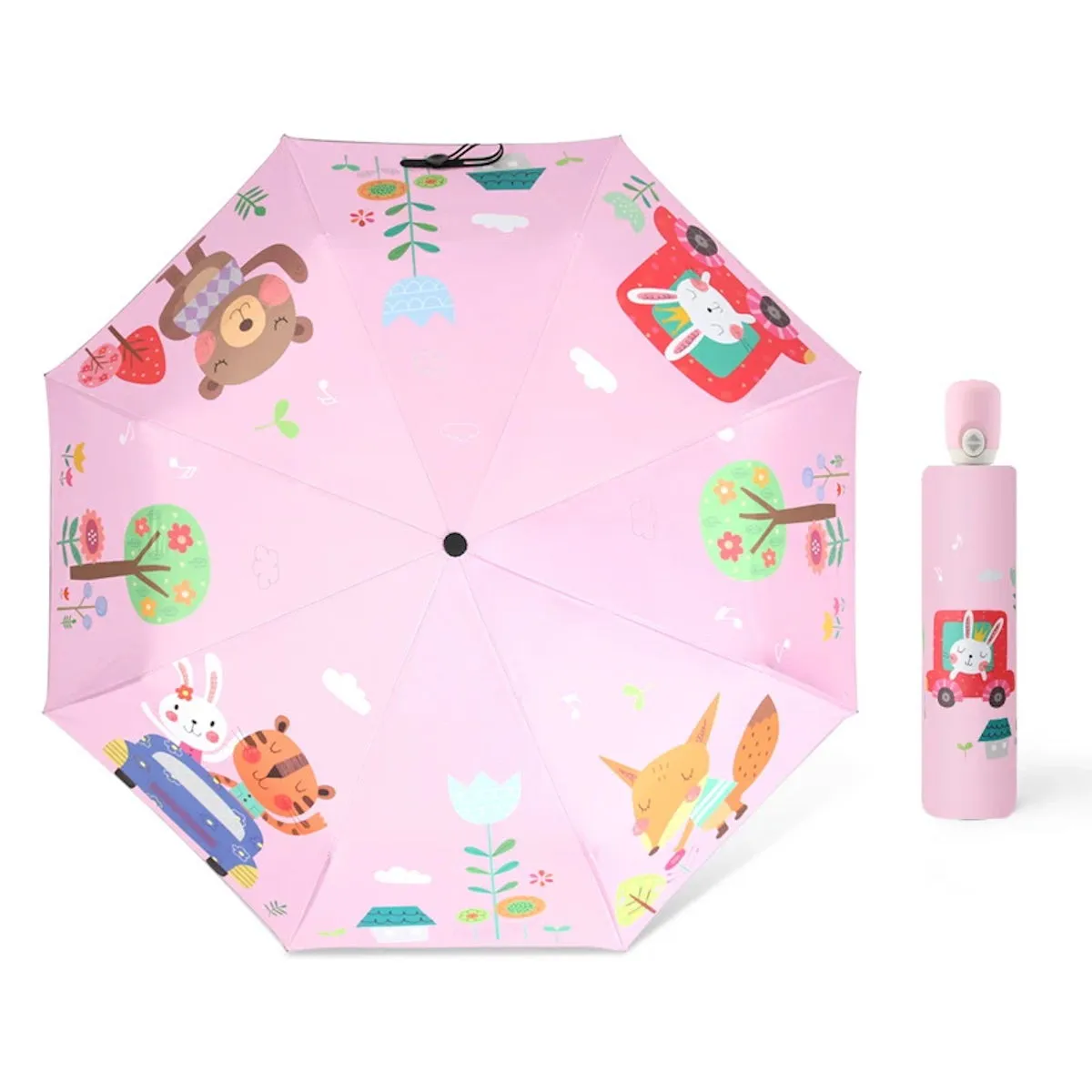Kids Umbrella Cartoon Animal Automatic Umbrellas Windproof Folding Umbrellas For Child
