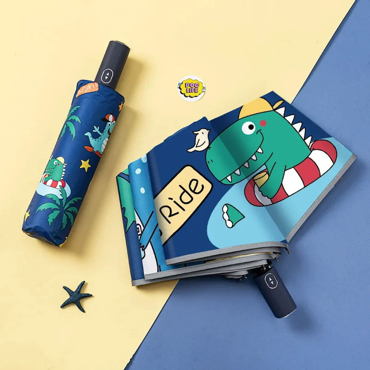 Kids Umbrella Cartoon Animal Automatic Umbrellas Windproof Folding Umbrellas For Child
