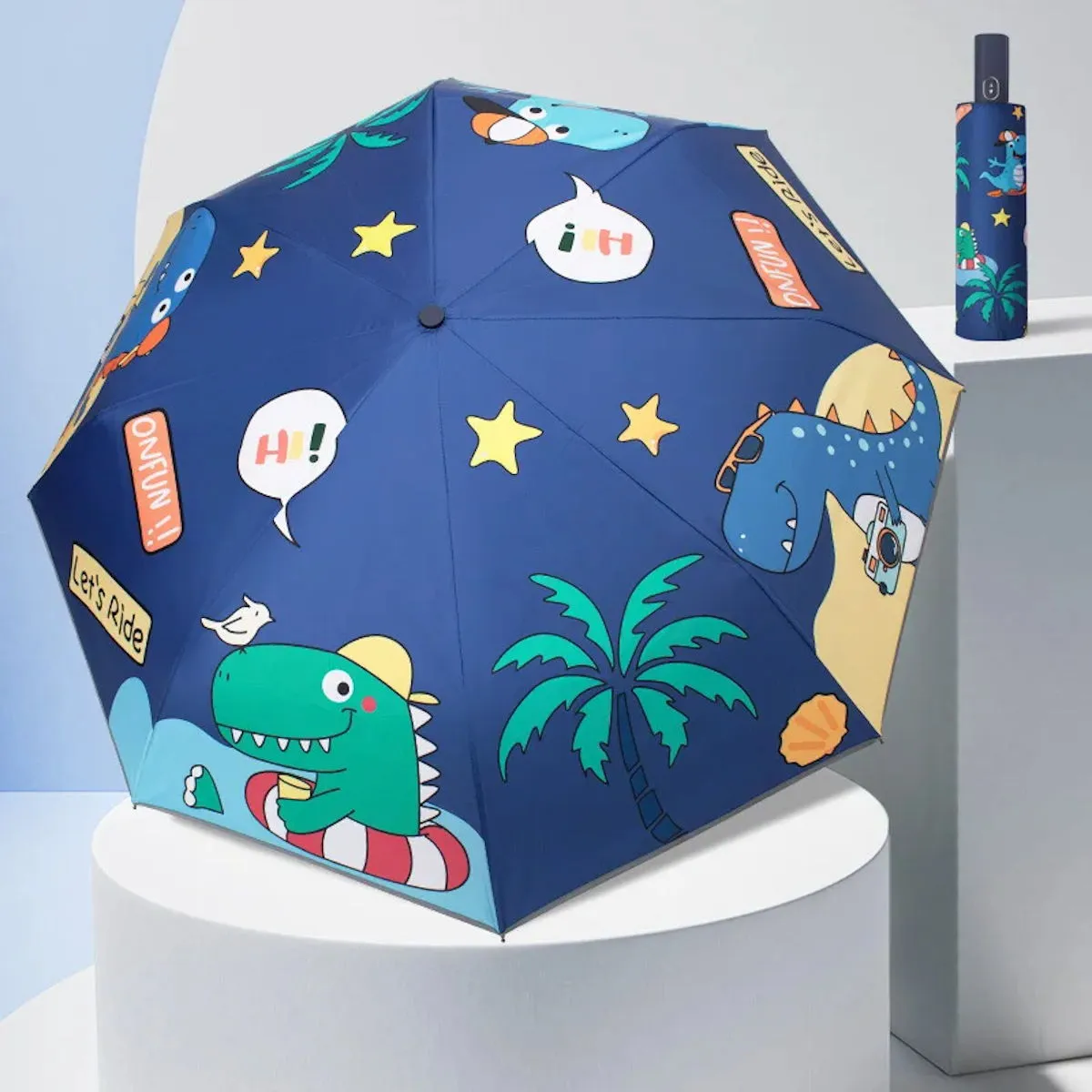 Kids Umbrella Cartoon Animal Automatic Umbrellas Windproof Folding Umbrellas For Child