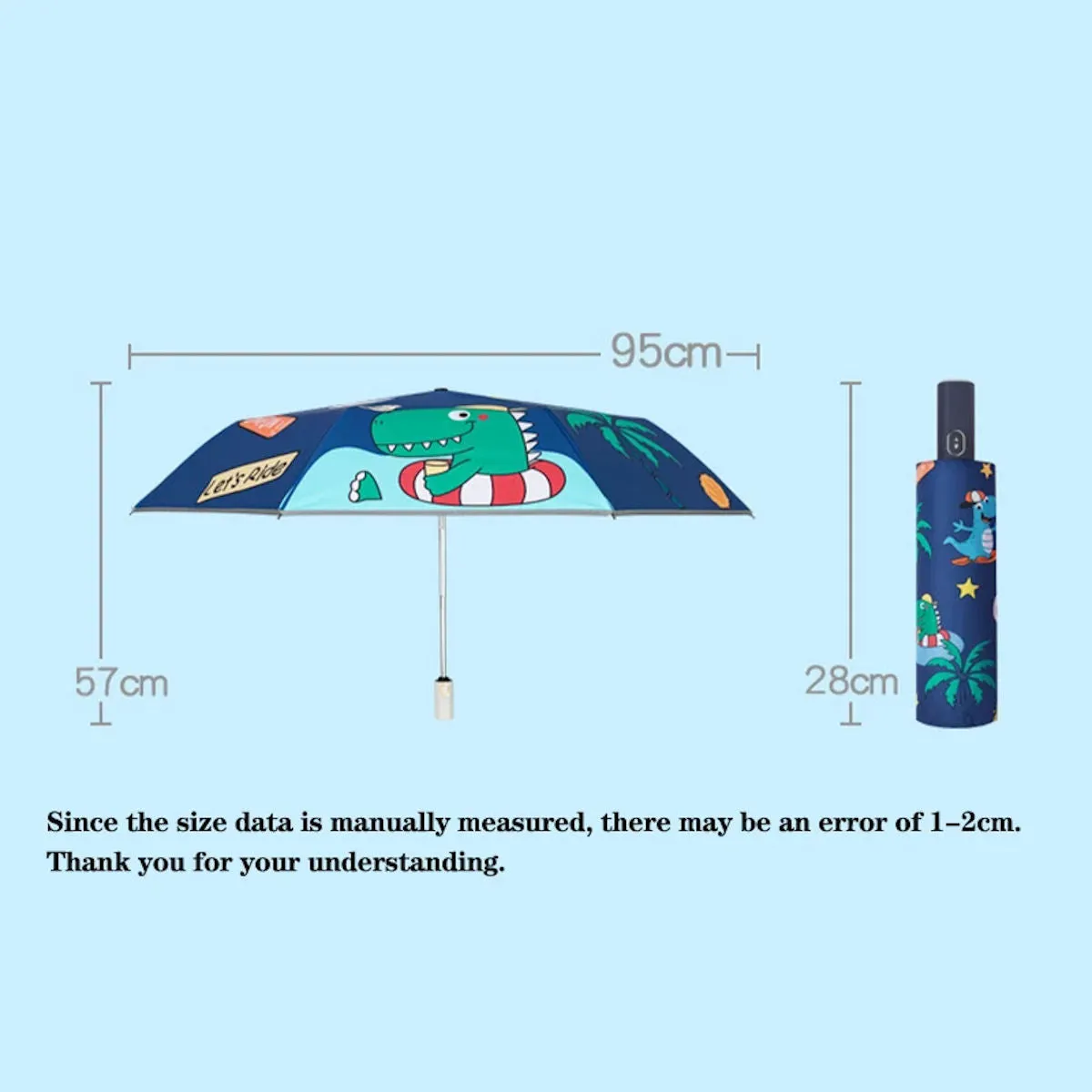 Kids Umbrella Cartoon Animal Automatic Umbrellas Windproof Folding Umbrellas For Child