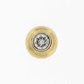 Ladies' 18K yellow gold with white gold bezel setting diamond pendant