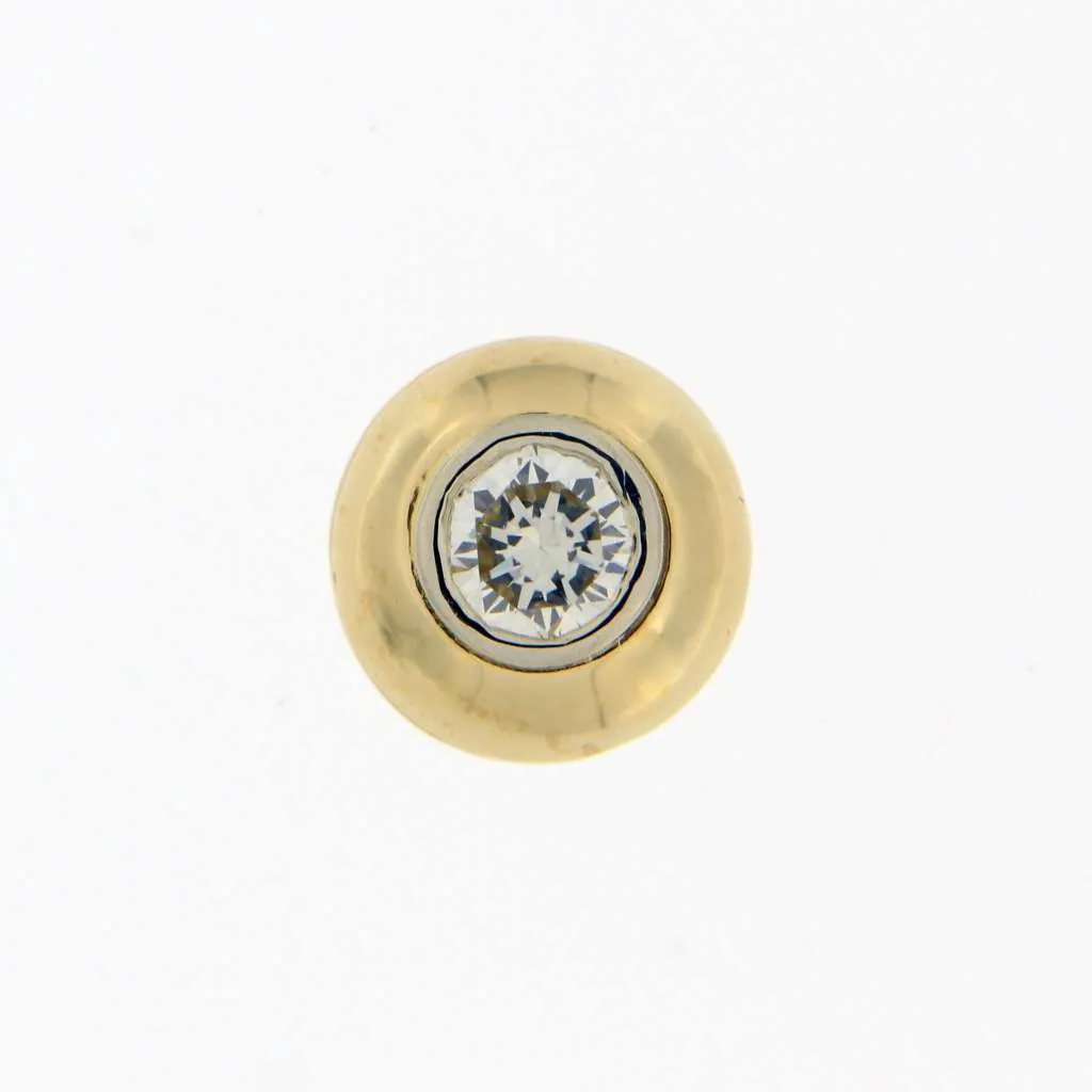 Ladies' 18K yellow gold with white gold bezel setting diamond pendant