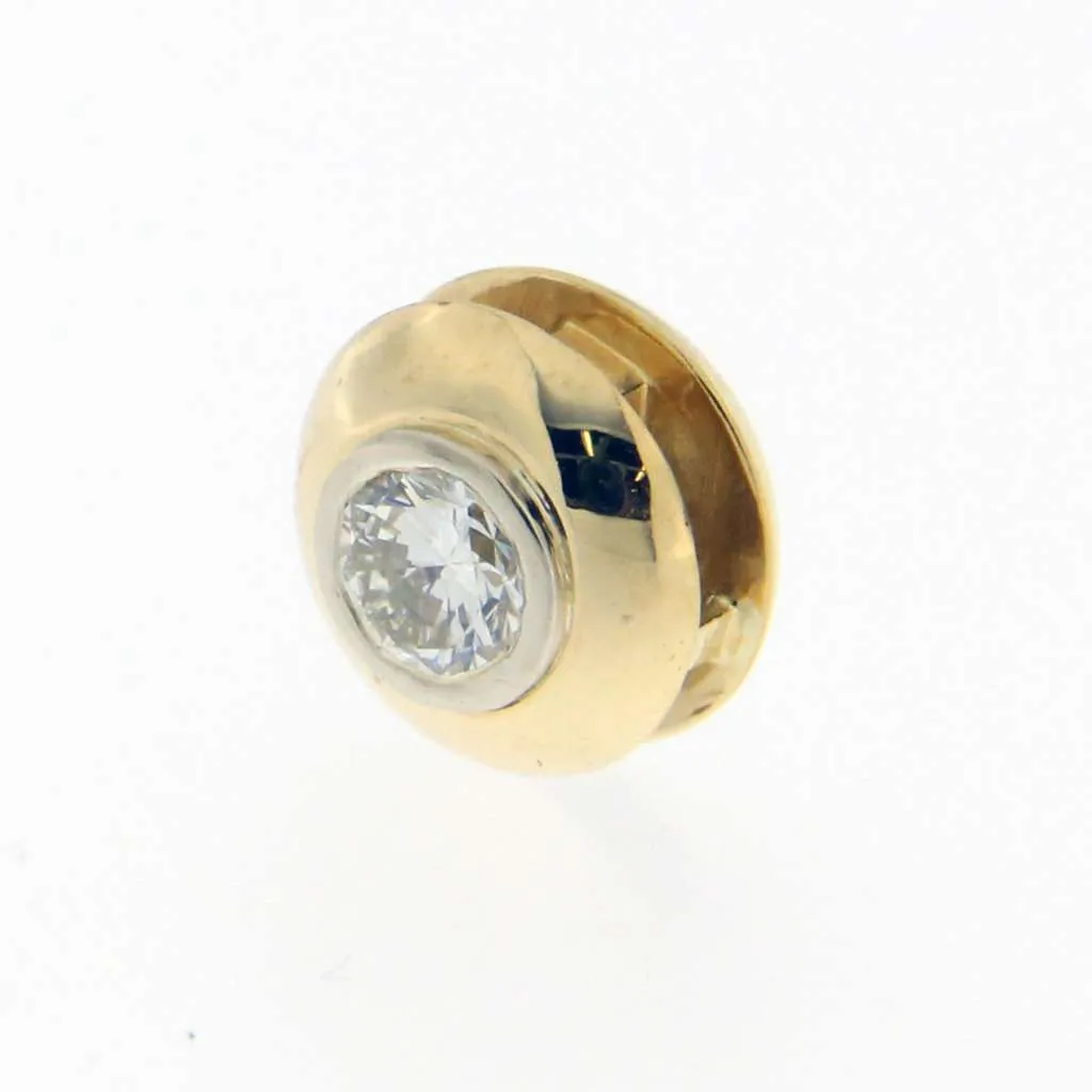 Ladies' 18K yellow gold with white gold bezel setting diamond pendant