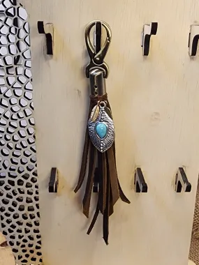 Large Dark Brown Leather Tassel