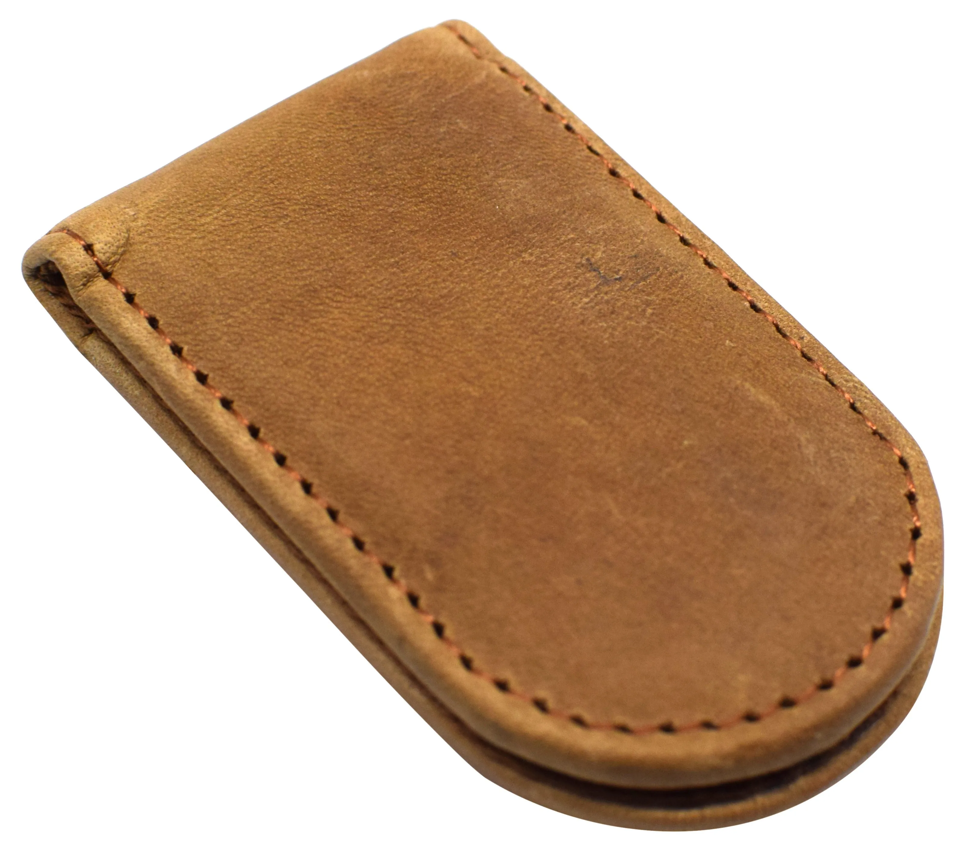 Leather Money Clip - Strong Magnets Holds 30  Bills for Men - Cash Leather Card Holder