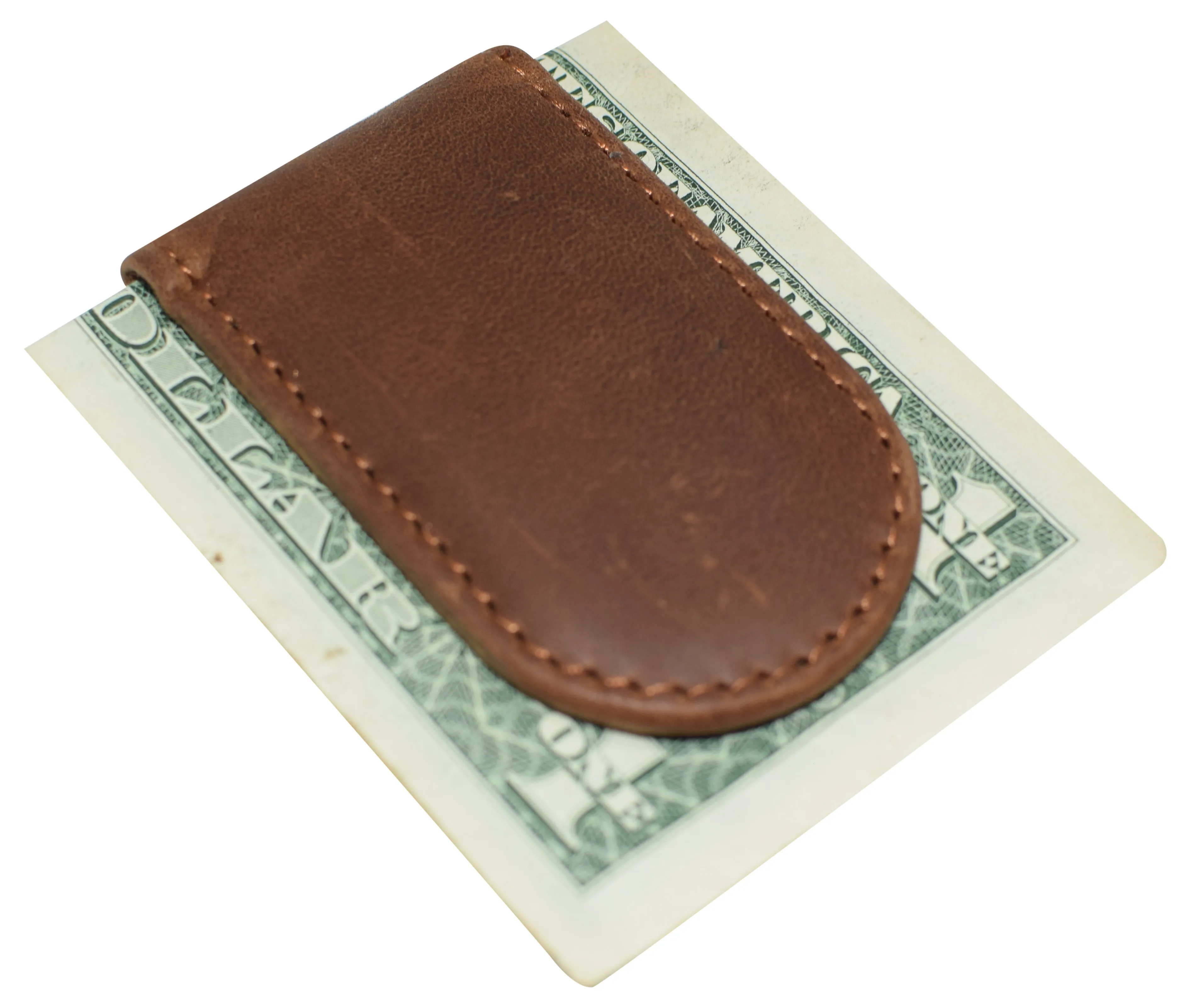 Leather Money Clip - Strong Magnets Holds 30  Bills for Men - Cash Leather Card Holder