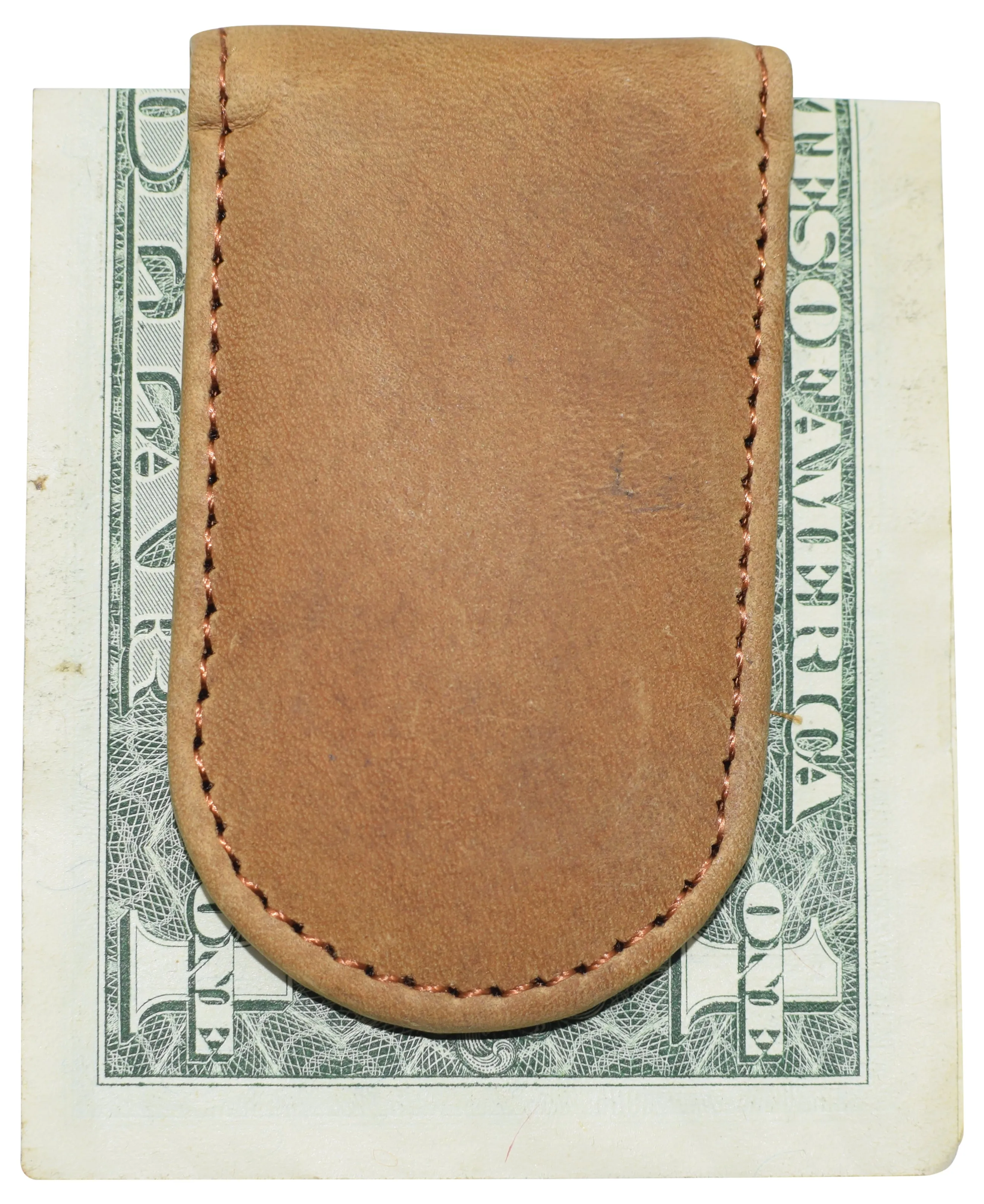 Leather Money Clip - Strong Magnets Holds 30  Bills for Men - Cash Leather Card Holder