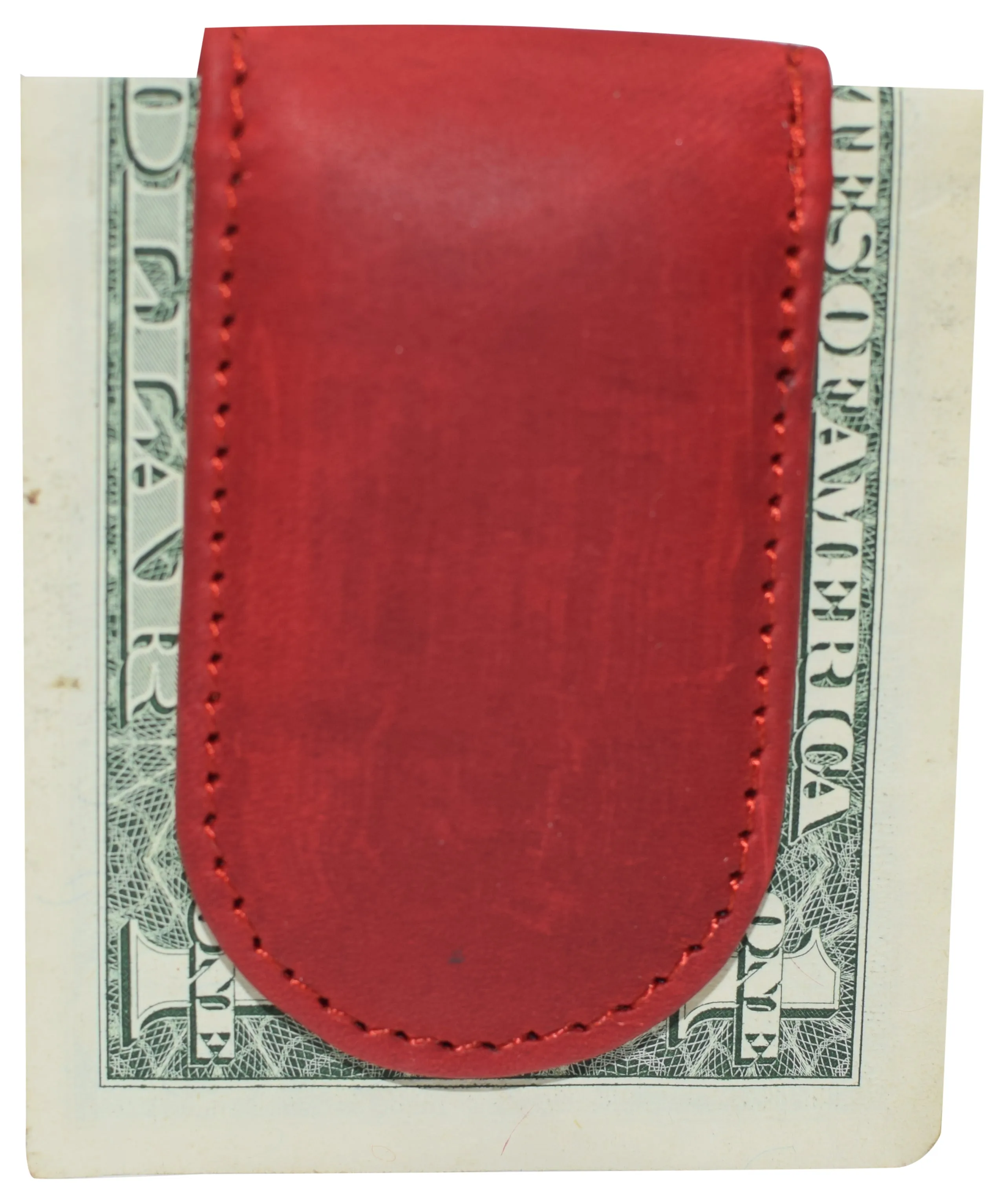 Leather Money Clip - Strong Magnets Holds 30  Bills for Men - Cash Leather Card Holder