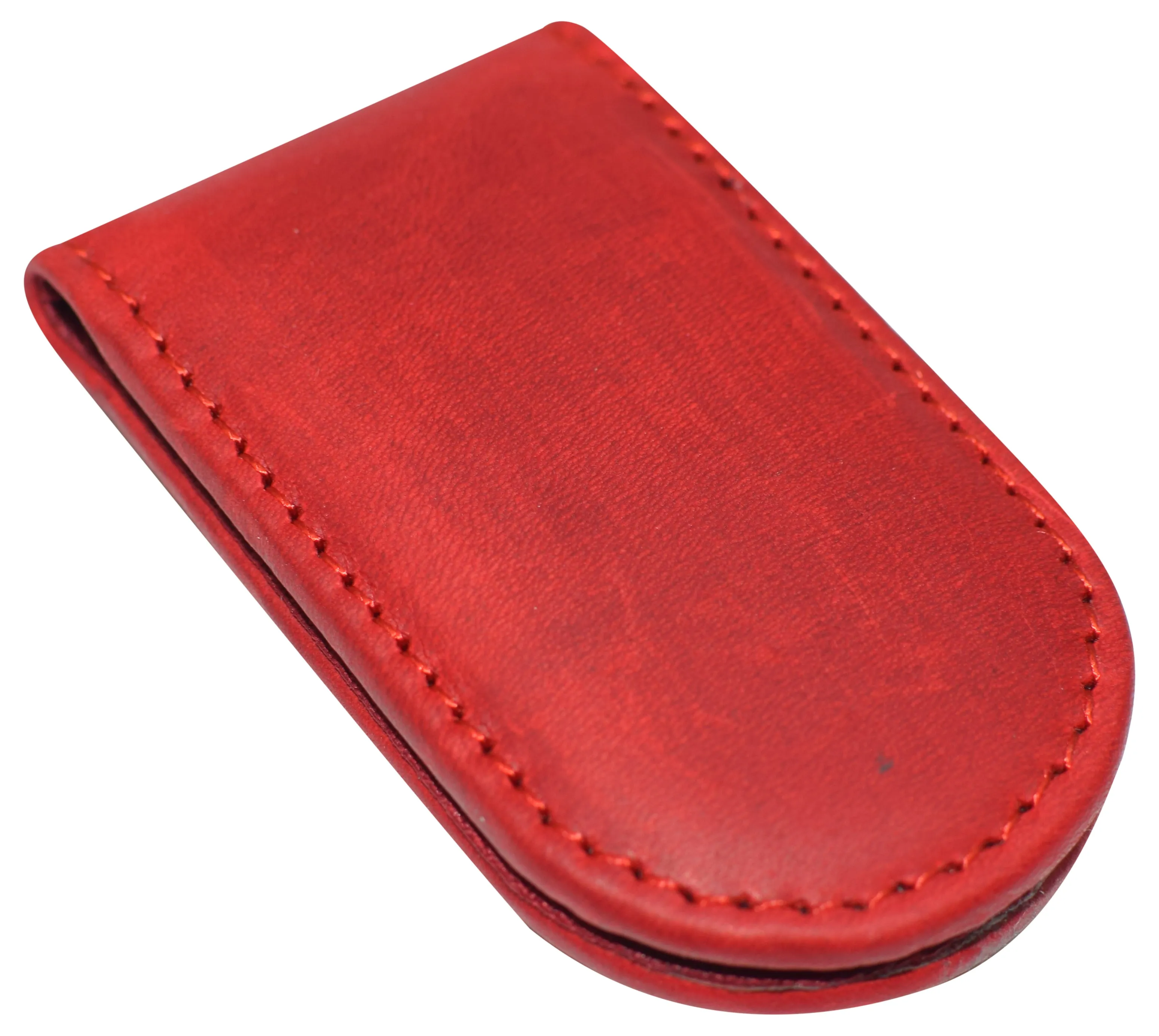 Leather Money Clip - Strong Magnets Holds 30  Bills for Men - Cash Leather Card Holder