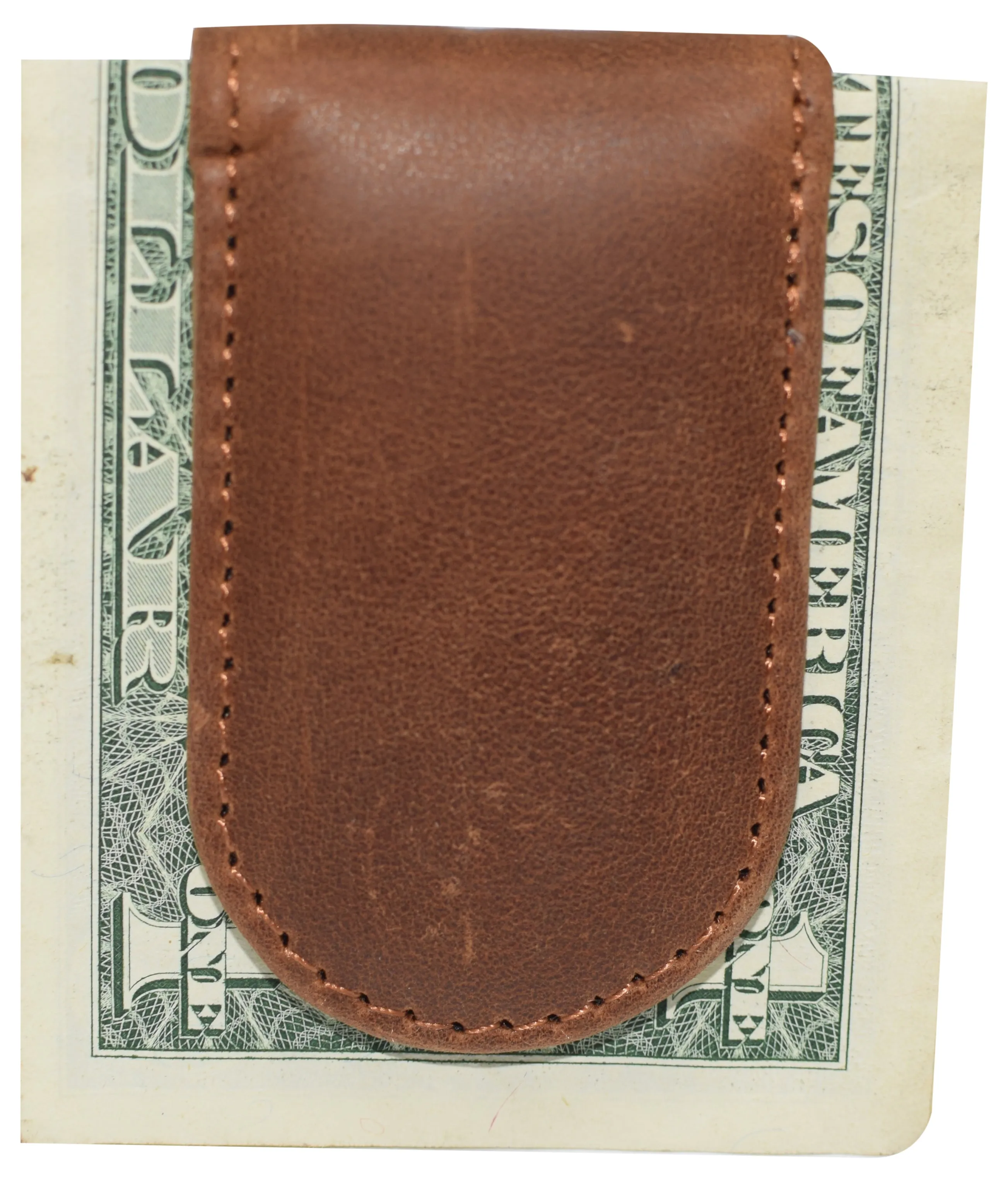 Leather Money Clip - Strong Magnets Holds 30  Bills for Men - Cash Leather Card Holder