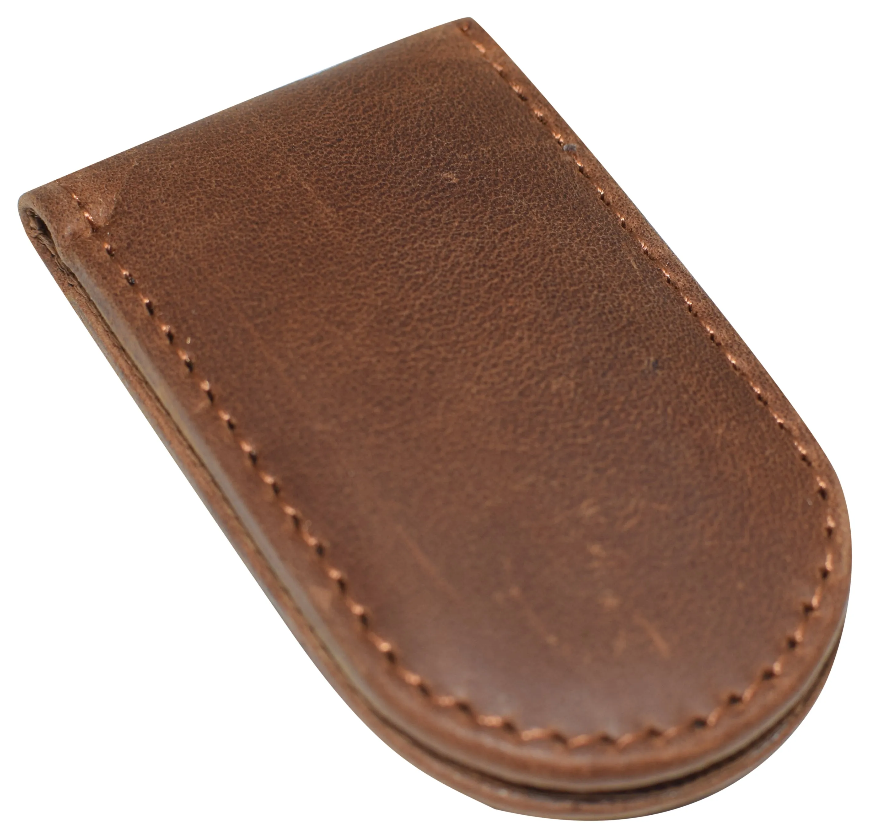 Leather Money Clip - Strong Magnets Holds 30  Bills for Men - Cash Leather Card Holder