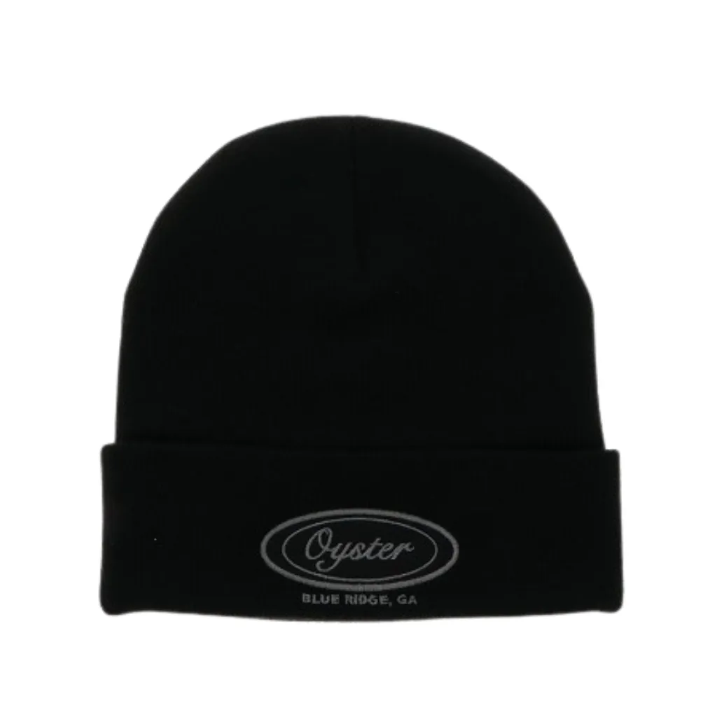 Legacy Black Cuffed Beanie With Oyster Logo