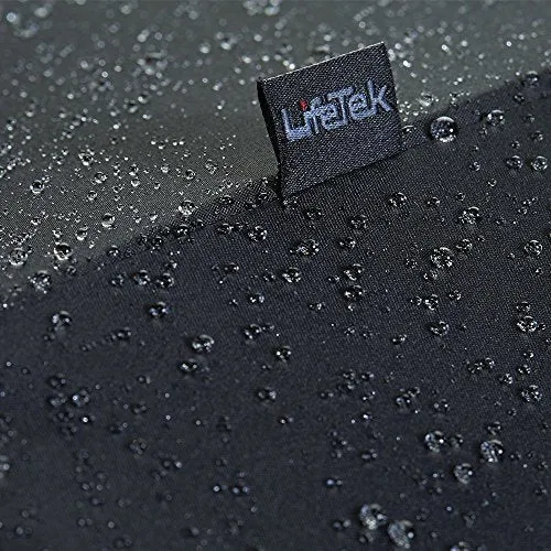 LifeTek Windproof Travel Umbrella Compact Automatic Open Close Small Folding Teflon Repellent Canopy Umbrellas fit Golf Purse Backpack Wind Resistant for Men and Women Traveler FX1 42 inch Black