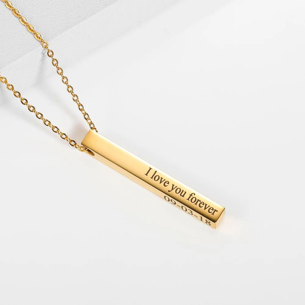 Long Column DIY Engraved Pendants DZ047