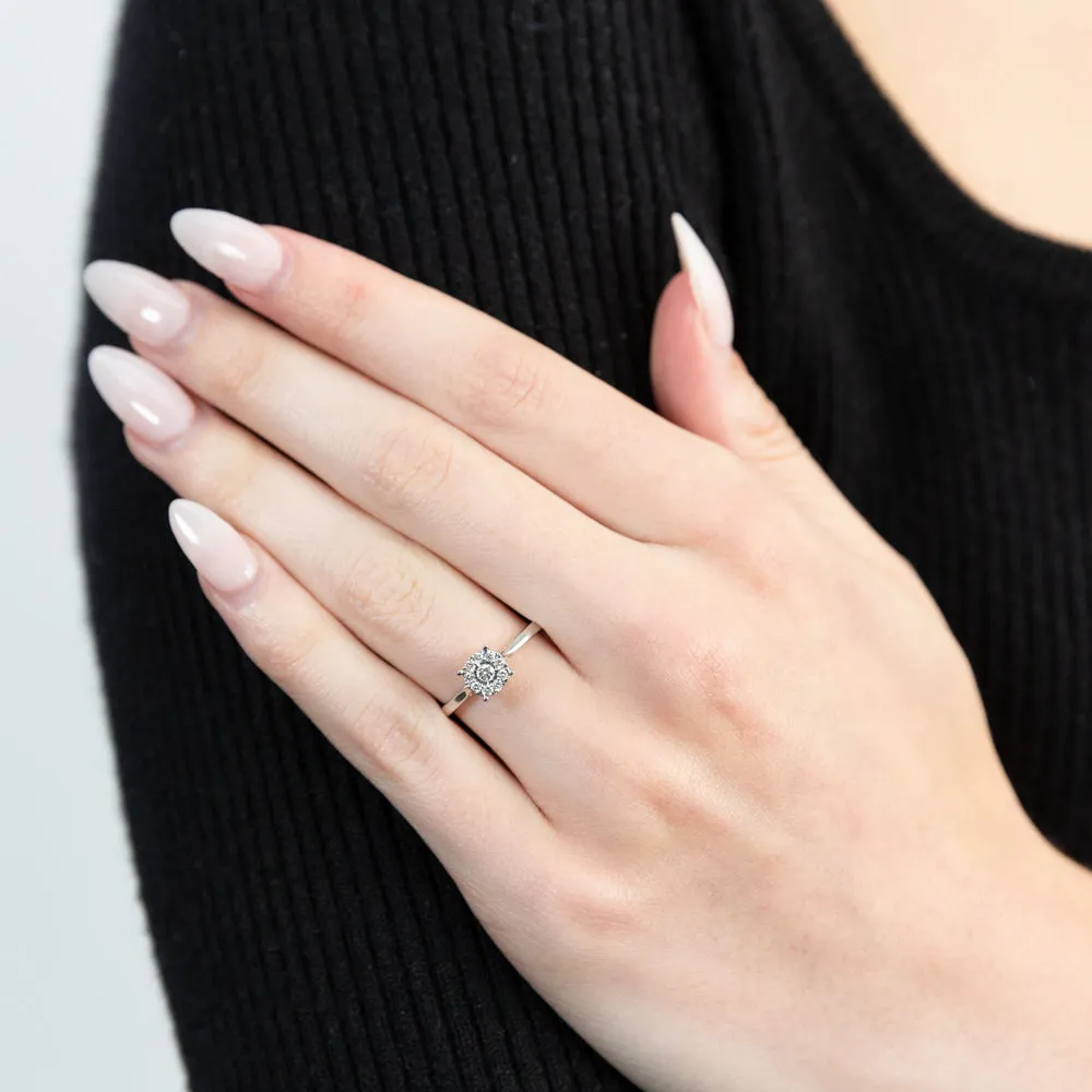 Luminesce Lab Grown Diamond .15 Carat Cluster Dress Ring in 9ct White Gold