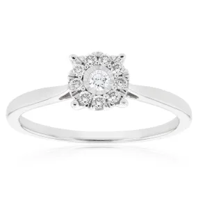 Luminesce Lab Grown Diamond .15 Carat Cluster Dress Ring in 9ct White Gold