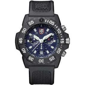 Luminox Men's Chronograph Watch - Navy Seal Blue Dial Black Rubber Strap | 3583