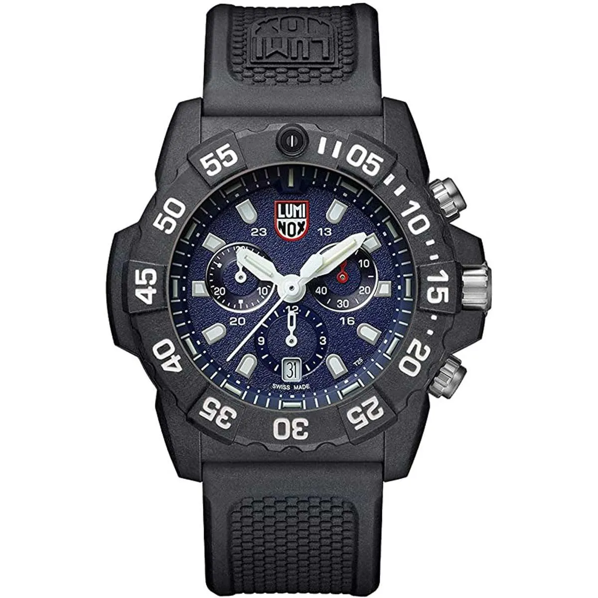 Luminox Men's Chronograph Watch - Navy Seal Blue Dial Black Rubber Strap | 3583