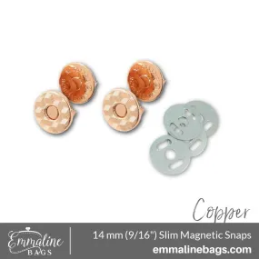 Magnetic Snap Closures: 9/16" (14 mm) SLIM in Copper (2 Pack)