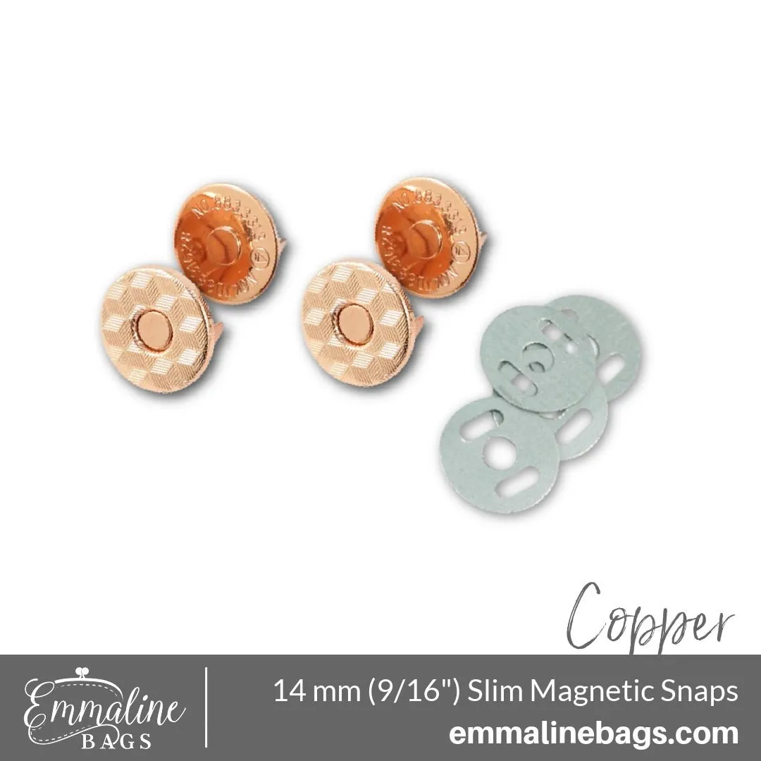 Magnetic Snap Closures: 9/16" (14 mm) SLIM in Copper (2 Pack)