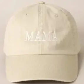 MAMA Embroidered Cotton Baseball Cap - Sand