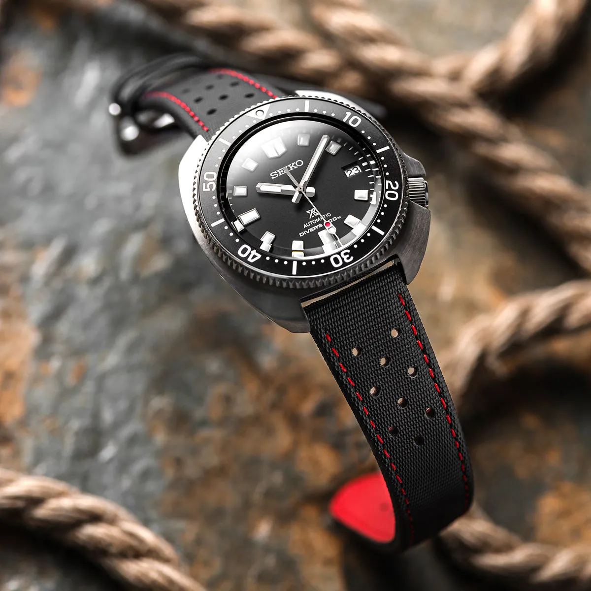 Mayday Navigator Sailcloth Divers Watch Strap - Crimson