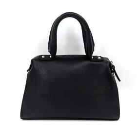 Medium size smart plain leather handbag with comfy handle