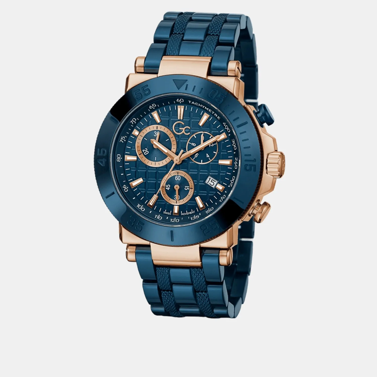 Men's Blue Chronograph Stainless Steel Watch Y70001G7MF
