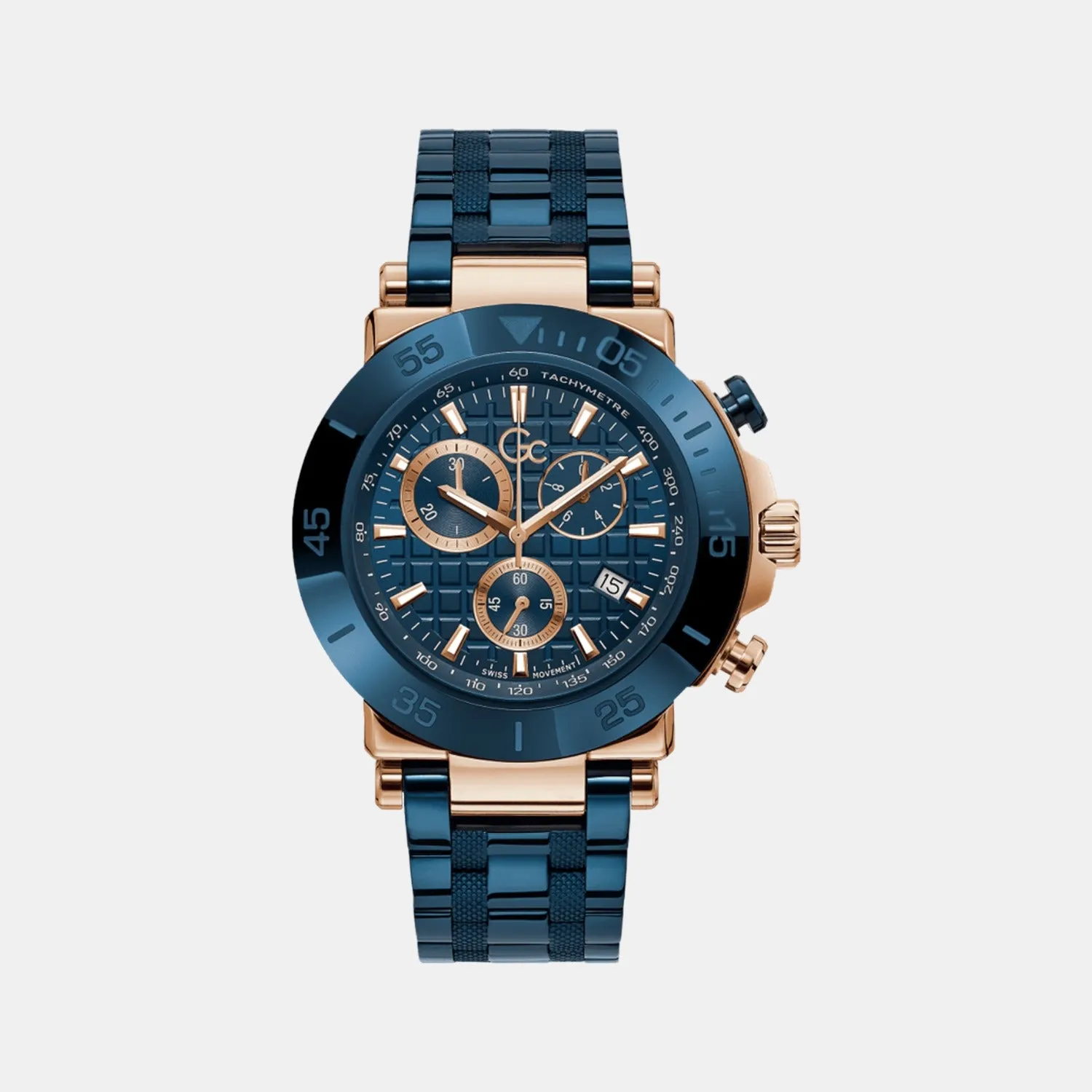 Men's Blue Chronograph Stainless Steel Watch Y70001G7MF