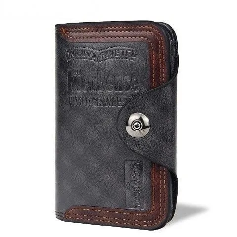 Men's  Magnetic Leather Compartment Wallet F388