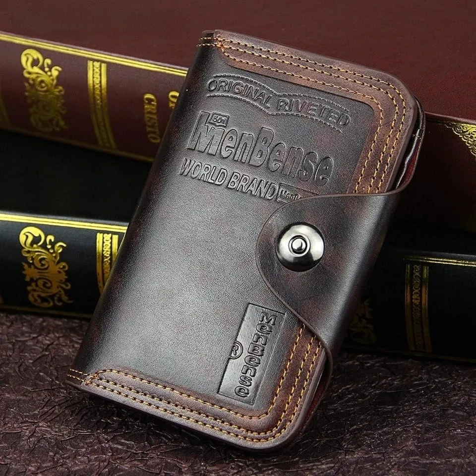 Men's  Magnetic Leather Compartment Wallet F388