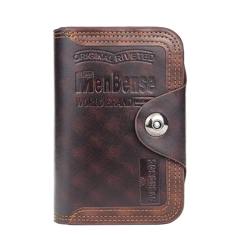 Men's  Magnetic Leather Compartment Wallet F388