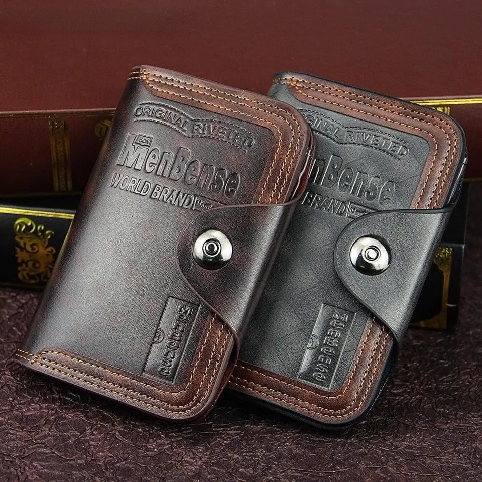 Men's  Magnetic Leather Compartment Wallet F388