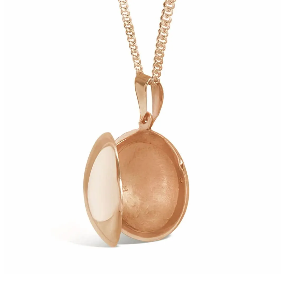 Men's Round Locket Necklace Rose Gold   Photos