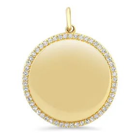 MIRRORED CIRCLE DIAMOND CHARM, GOLD