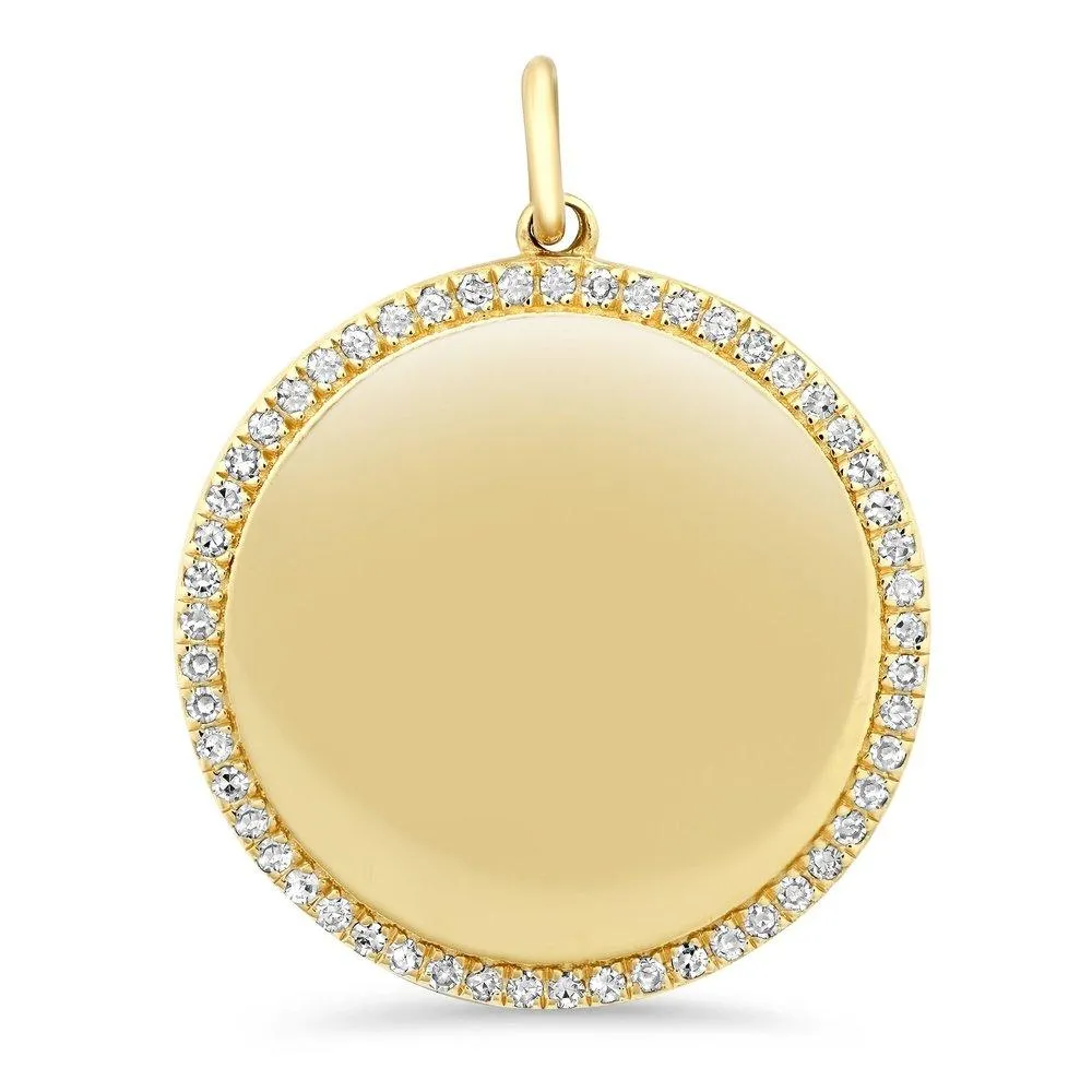 MIRRORED CIRCLE DIAMOND CHARM, GOLD