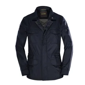 Moorer Navy 'Ezio' Lightweight Water Repellent Coat