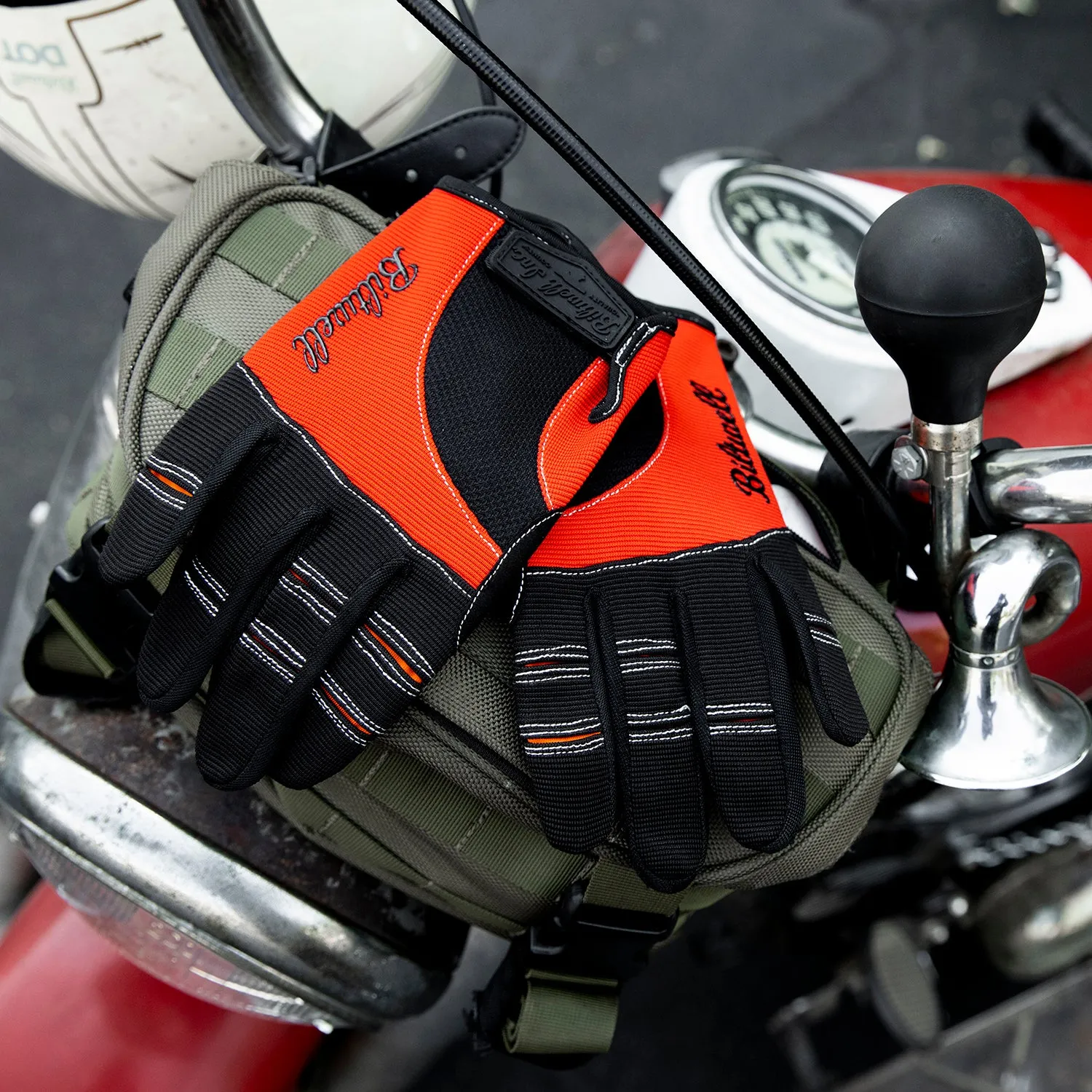 Moto Gloves - Orange/Black