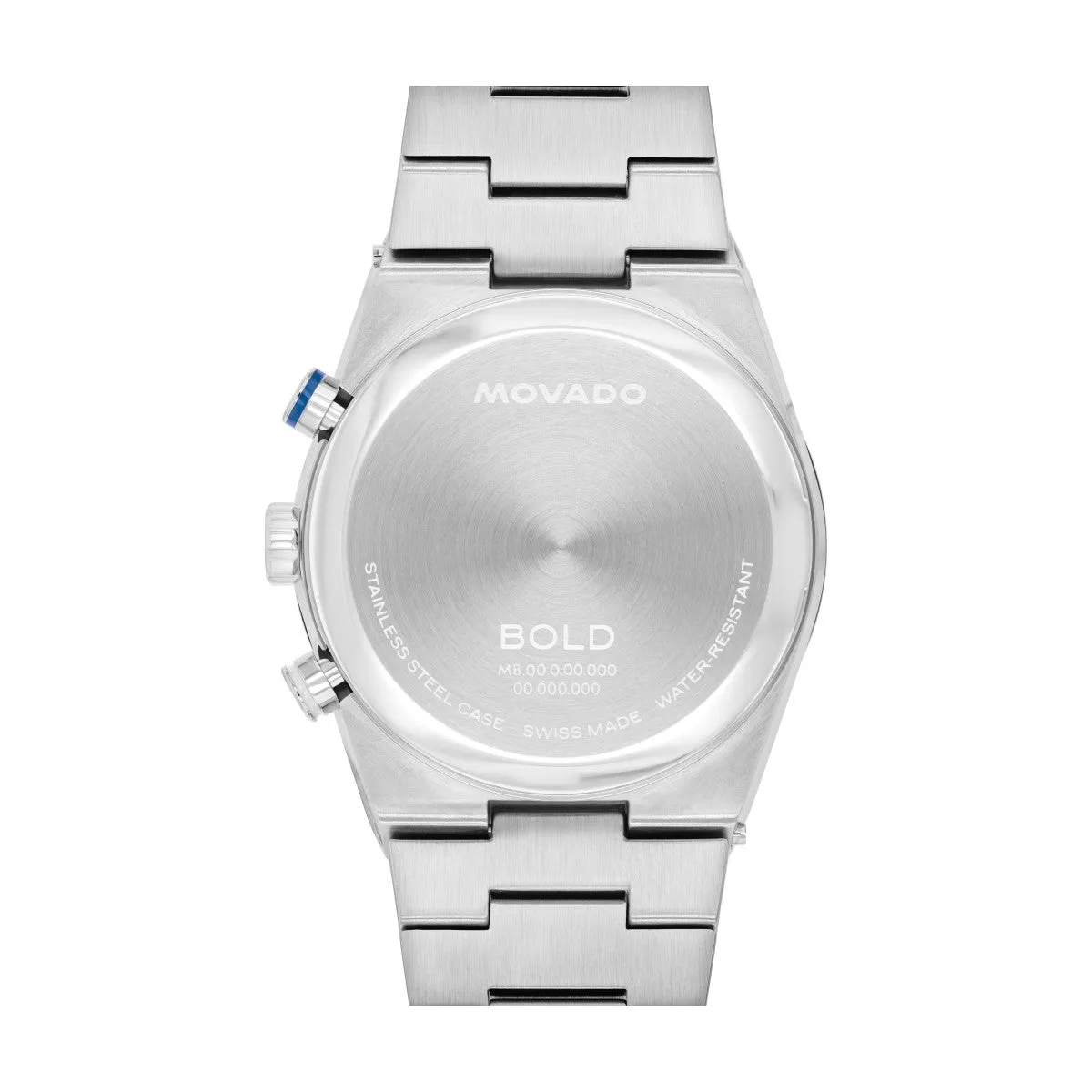 Movado BOLD Quest 42MM Blue Chronograph Stainless Steel Watch. 3601199