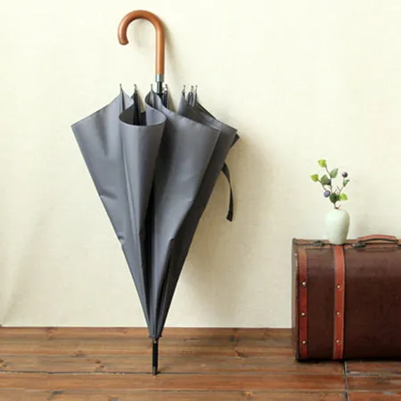 New Arrival Japanese Brand Long Umbrella 8K Windproof Wooden Handle Large Men Umbrellas Rain Quality Classic Business Paraguas