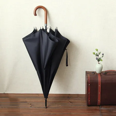 New Arrival Japanese Brand Long Umbrella 8K Windproof Wooden Handle Large Men Umbrellas Rain Quality Classic Business Paraguas