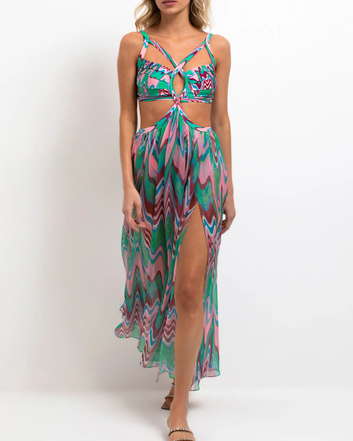 Patbo Wave Cut Out Maxi Dress