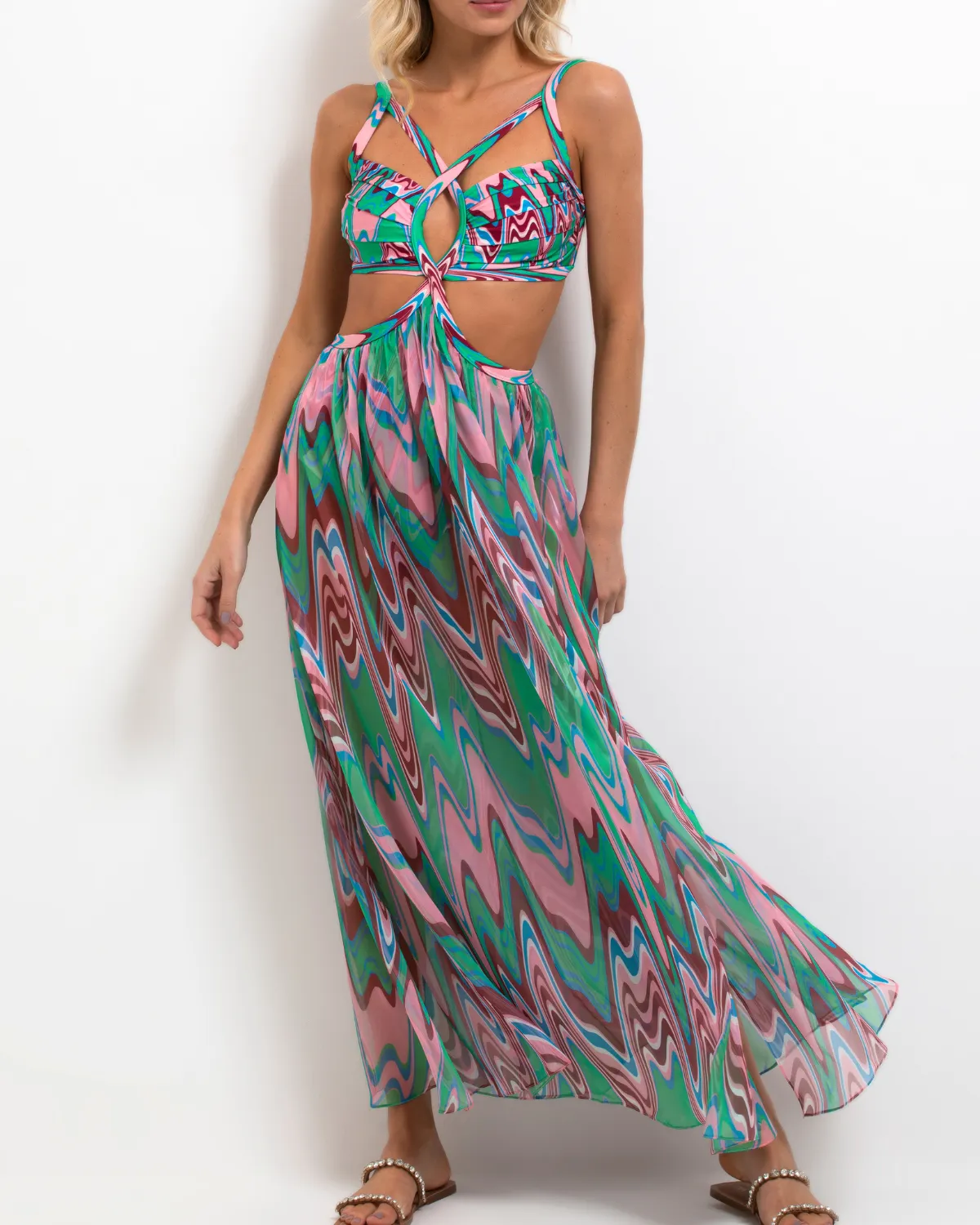 Patbo Wave Cut Out Maxi Dress