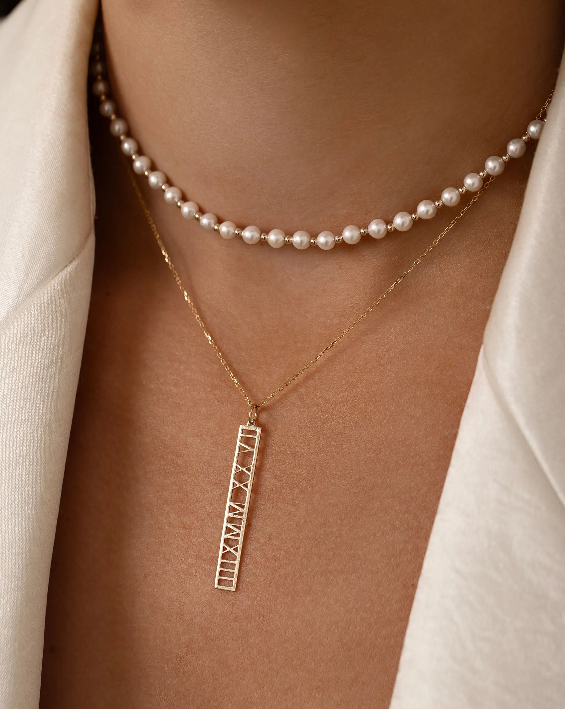 Personalized Roman Numeral Necklace