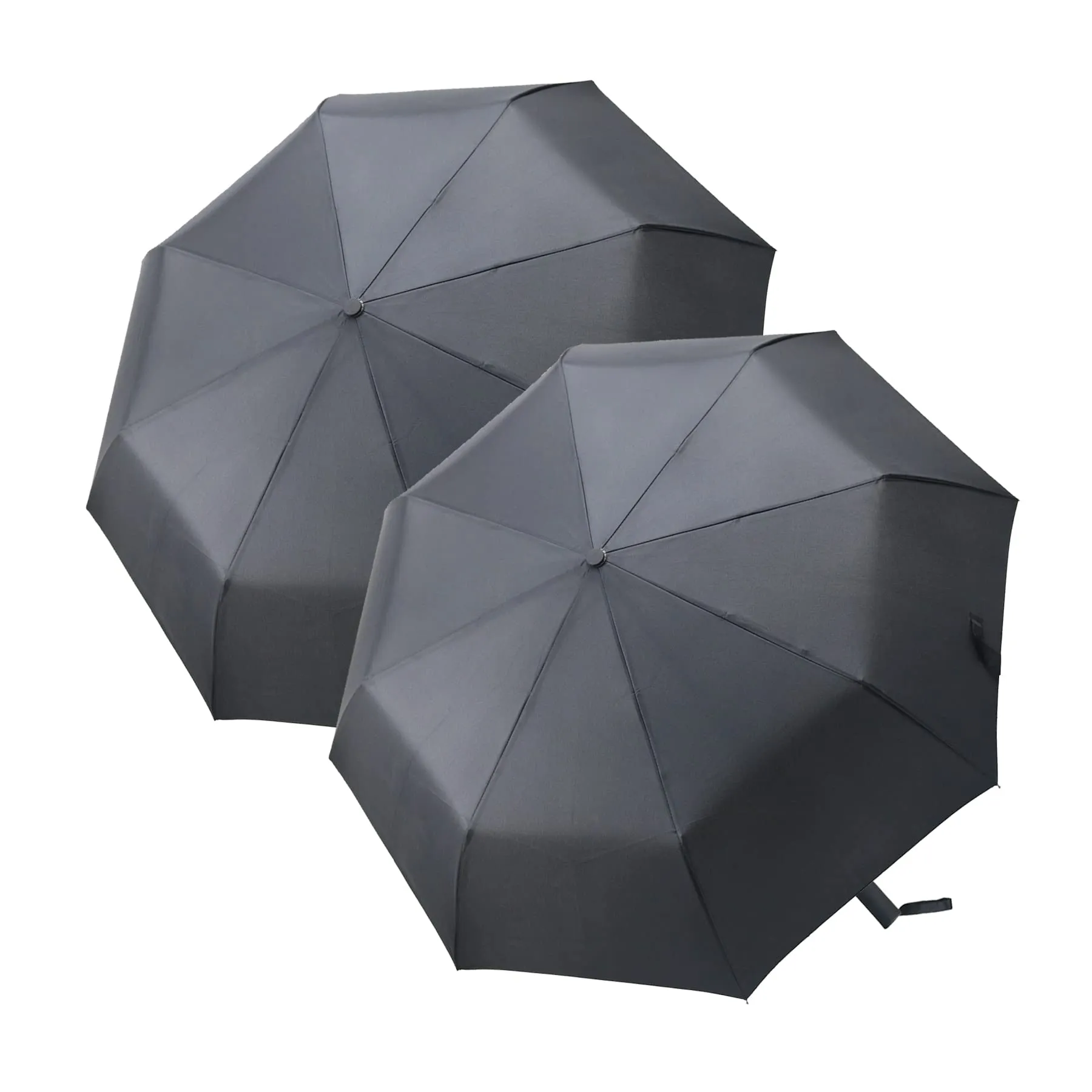 PFFY 2 Packs Travel Umbrella Windproof Auto Open & Close 8 RIBS Collapsible Folding Small Compact Backpack Car travel Essentials Purse Umbrellas for Rain Black